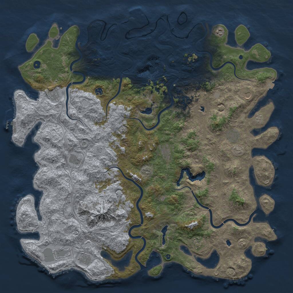 Rust Map: Procedural Map, Size: 5800, Seed: 8561234, 17 Monuments