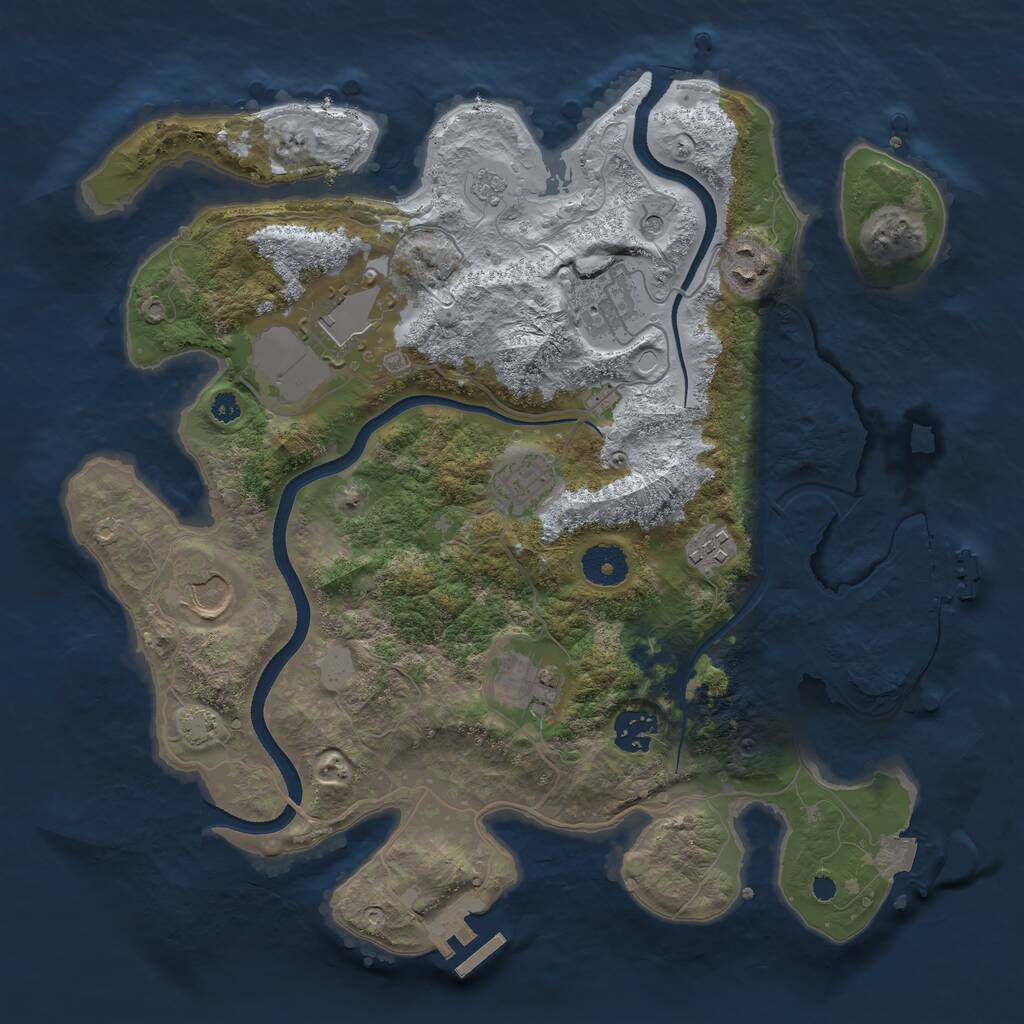 Rust Map: Procedural Map, Size: 3500, Seed: 213128084, 14 Monuments