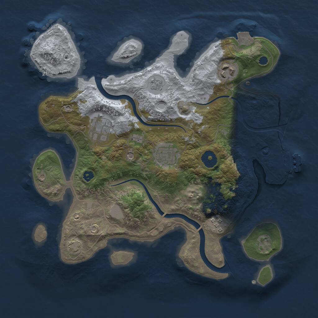 Rust Map: Procedural Map, Size: 3000, Seed: 47875, 9 Monuments