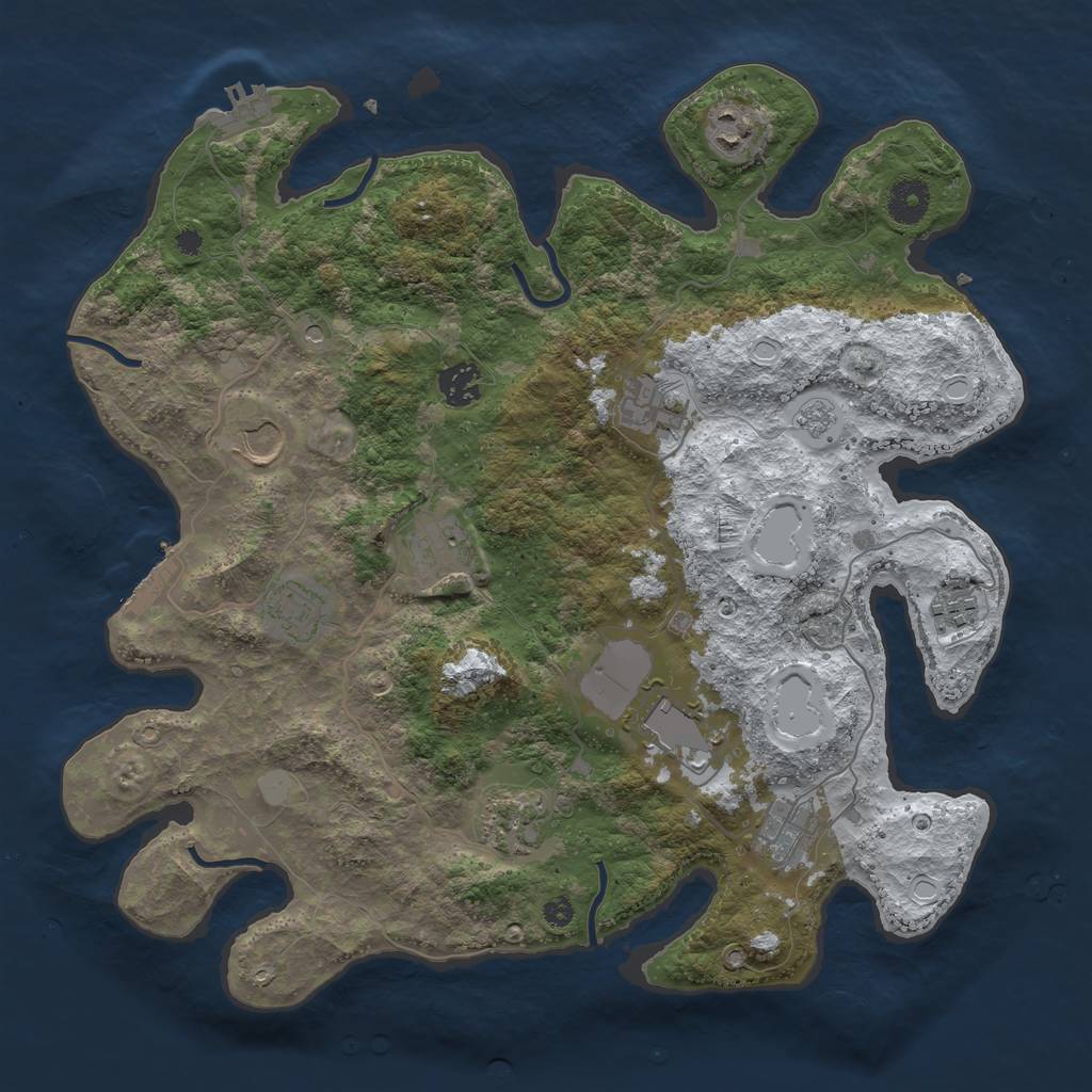 Rust Map: Procedural Map, Size: 3750, Seed: 711431038, 19 Monuments