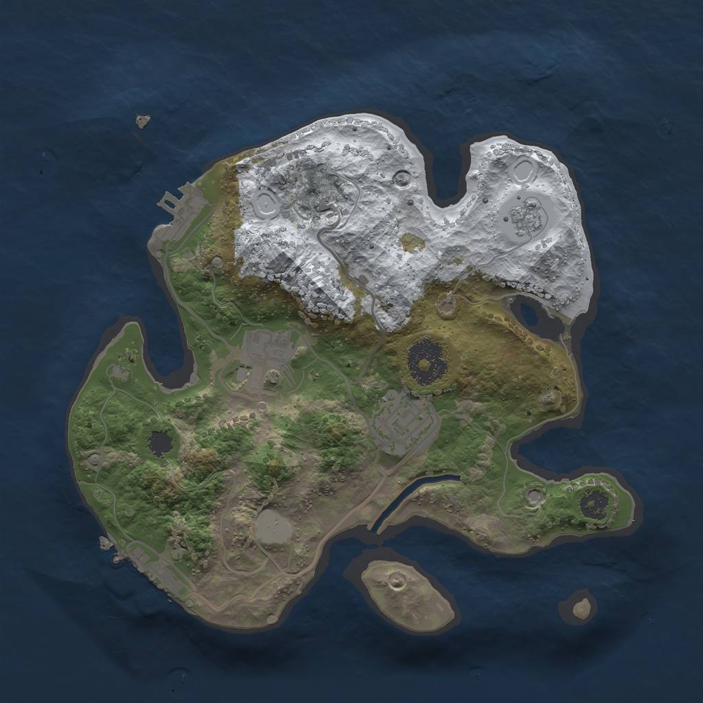 Rust Map: Procedural Map, Size: 2500, Seed: 121108, 10 Monuments