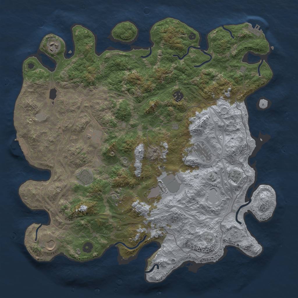 Rust Map: Procedural Map, Size: 4250, Seed: 37335, 16 Monuments
