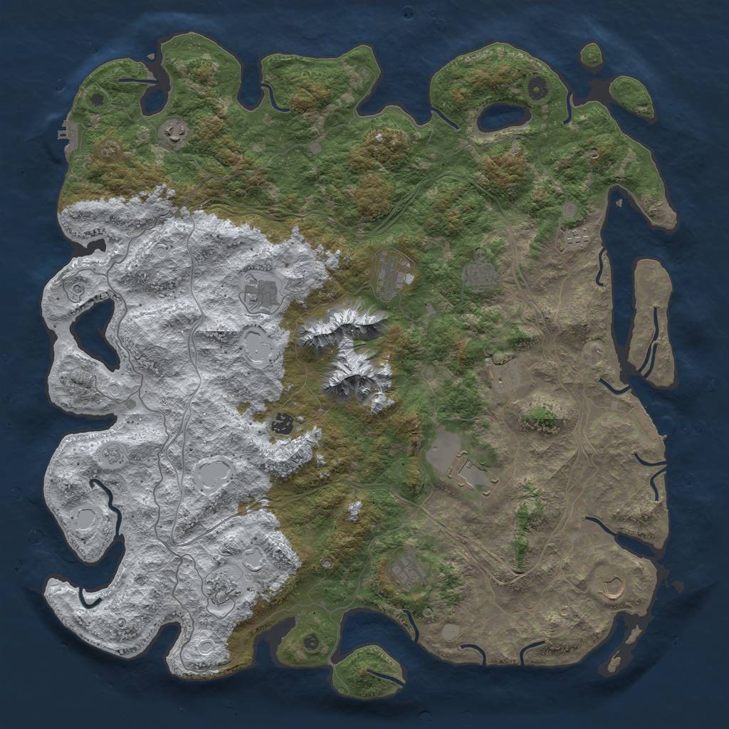Rust Map: Procedural Map, Size: 5000, Seed: 31490, 20 Monuments
