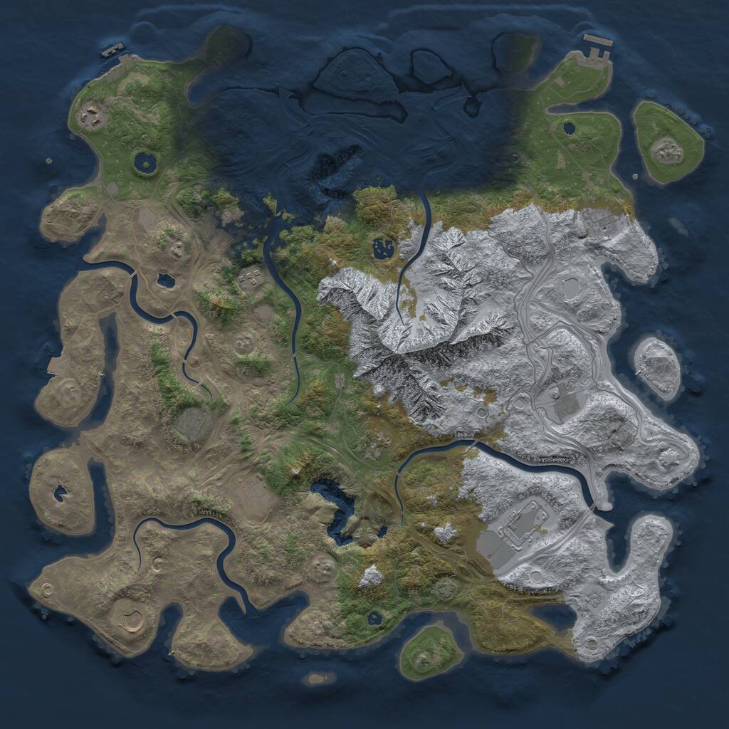 Rust Map: Procedural Map, Size: 5000, Seed: 13106799, 17 Monuments