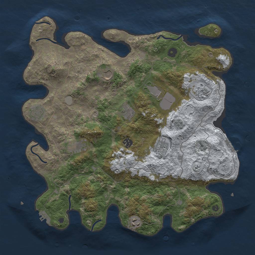 Rust Map: Procedural Map, Size: 4000, Seed: 268236191, 19 Monuments