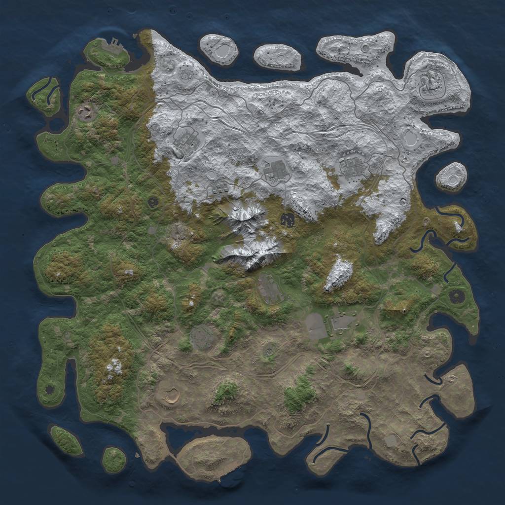 Rust Map: Procedural Map, Size: 5000, Seed: 15096159, 20 Monuments