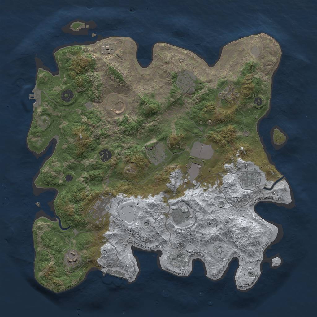 Rust Map: Procedural Map, Size: 3800, Seed: 45456, 20 Monuments