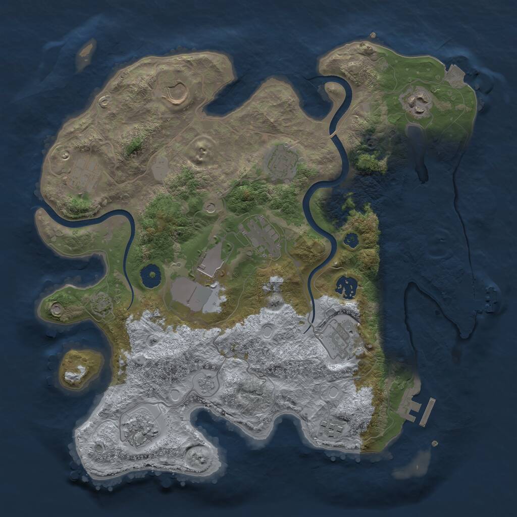 Rust Map: Procedural Map, Size: 3500, Seed: 2364, 16 Monuments