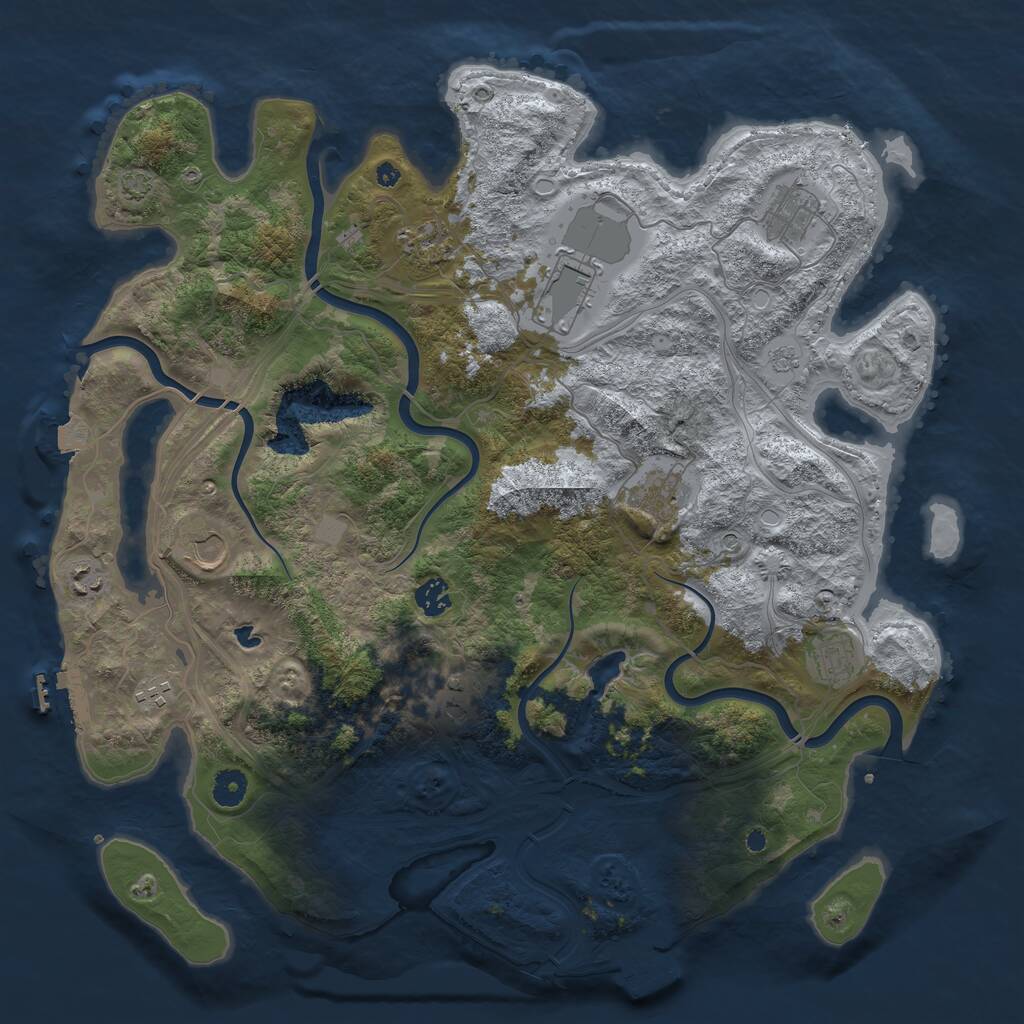 Rust Map: Procedural Map, Size: 4250, Seed: 379928569, 16 Monuments