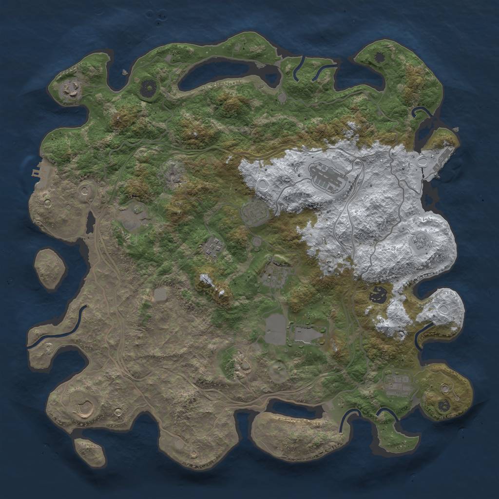 Rust Map: Procedural Map, Size: 4250, Seed: 857242762, 20 Monuments