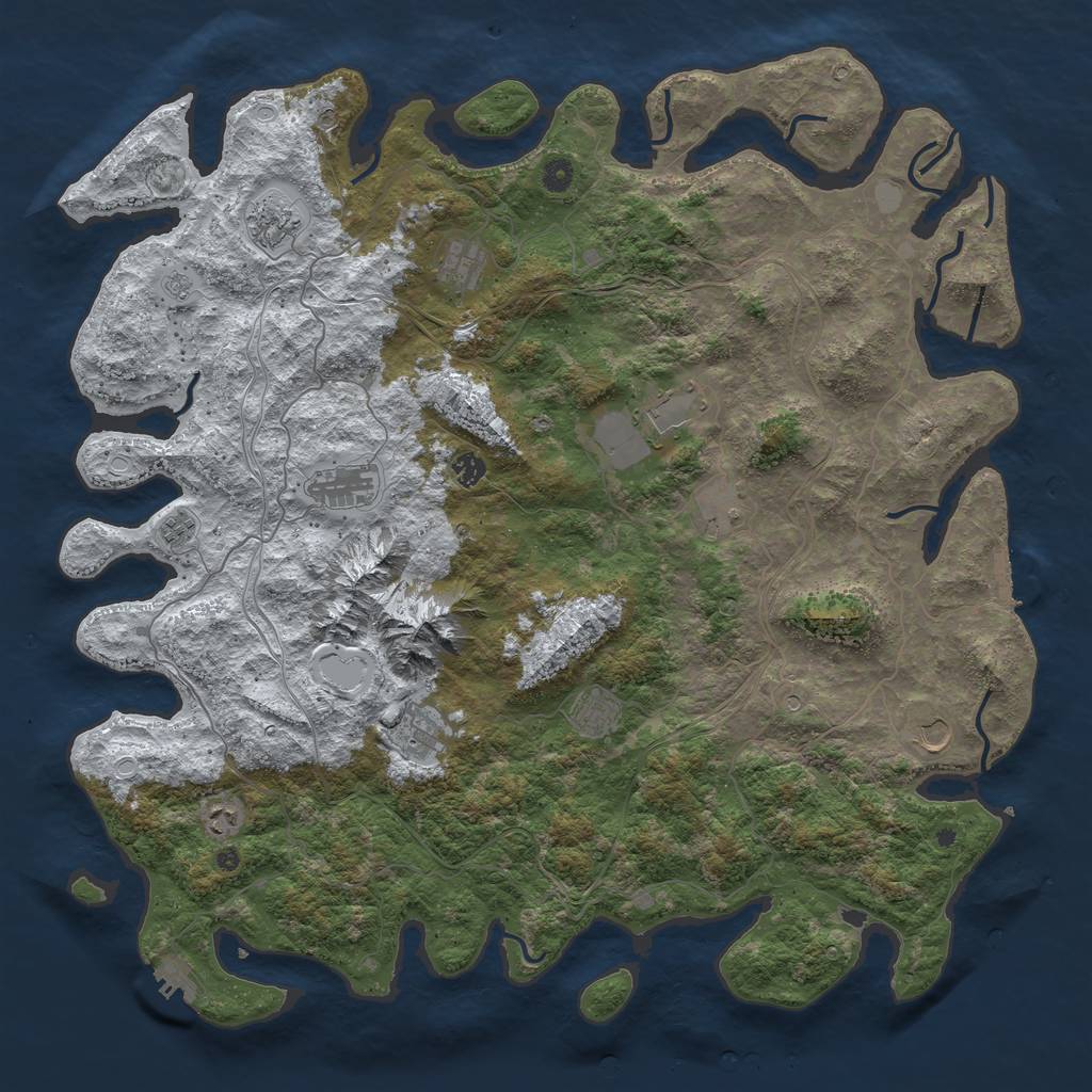 Rust Map: Procedural Map, Size: 5000, Seed: 67387, 20 Monuments