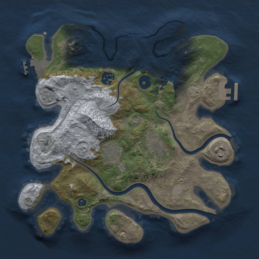 Rust Map: Procedural Map, Size: 3000, Seed: 29428430, 11 Monuments