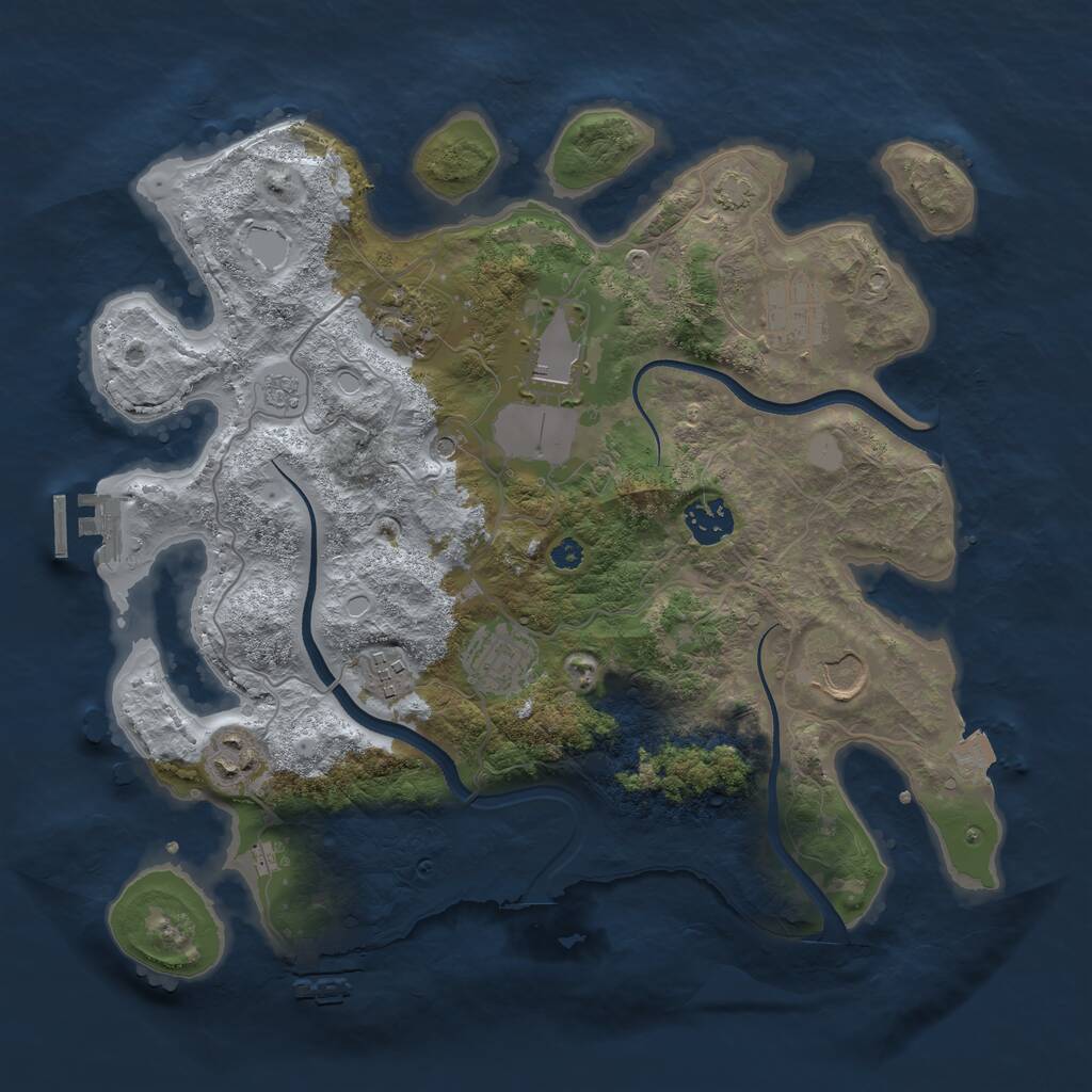 Rust Map: Procedural Map, Size: 3500, Seed: 538547946, 14 Monuments