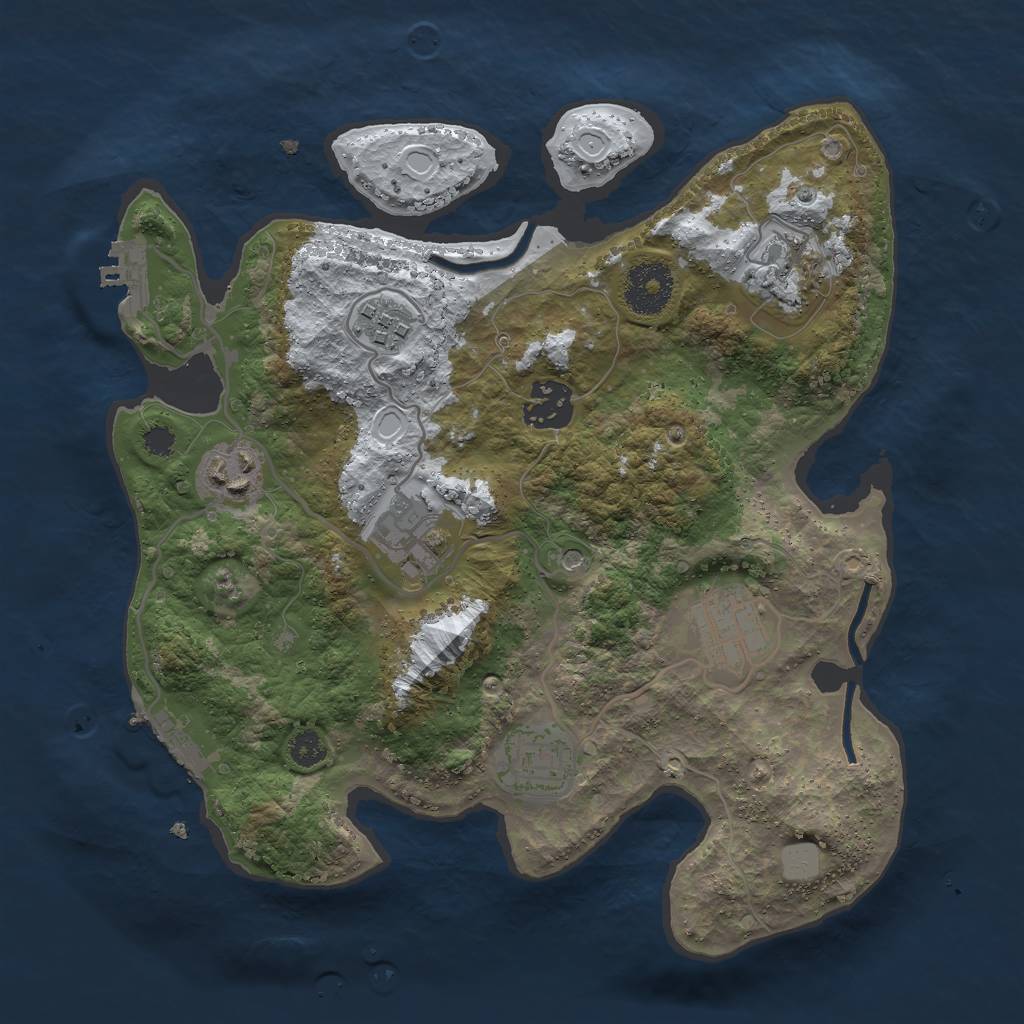 Rust Map: Procedural Map, Size: 3000, Seed: 187187, 15 Monuments