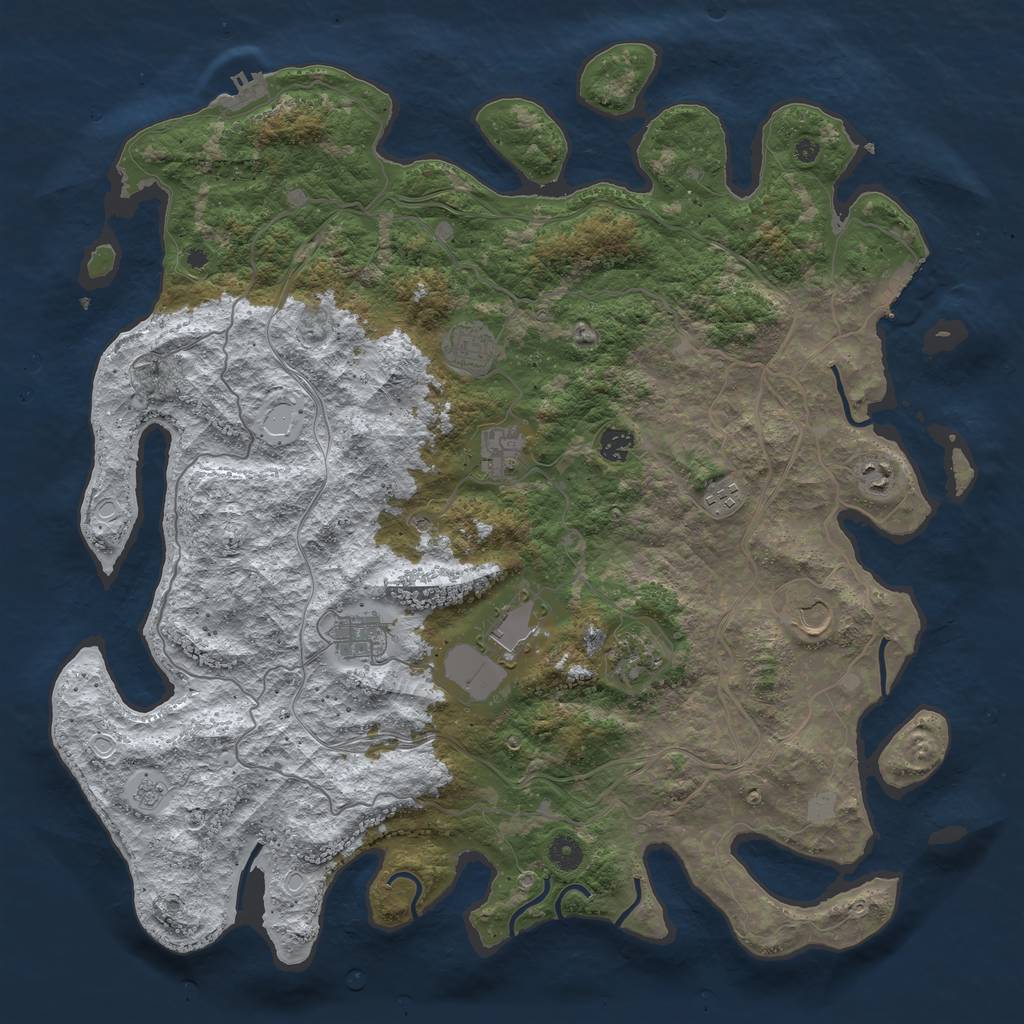 Rust Map: Procedural Map, Size: 4500, Seed: 282816, 18 Monuments