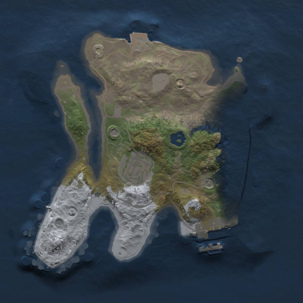 Rust Map: Procedural Map, Size: 2000, Seed: 807278335, 5 Monuments