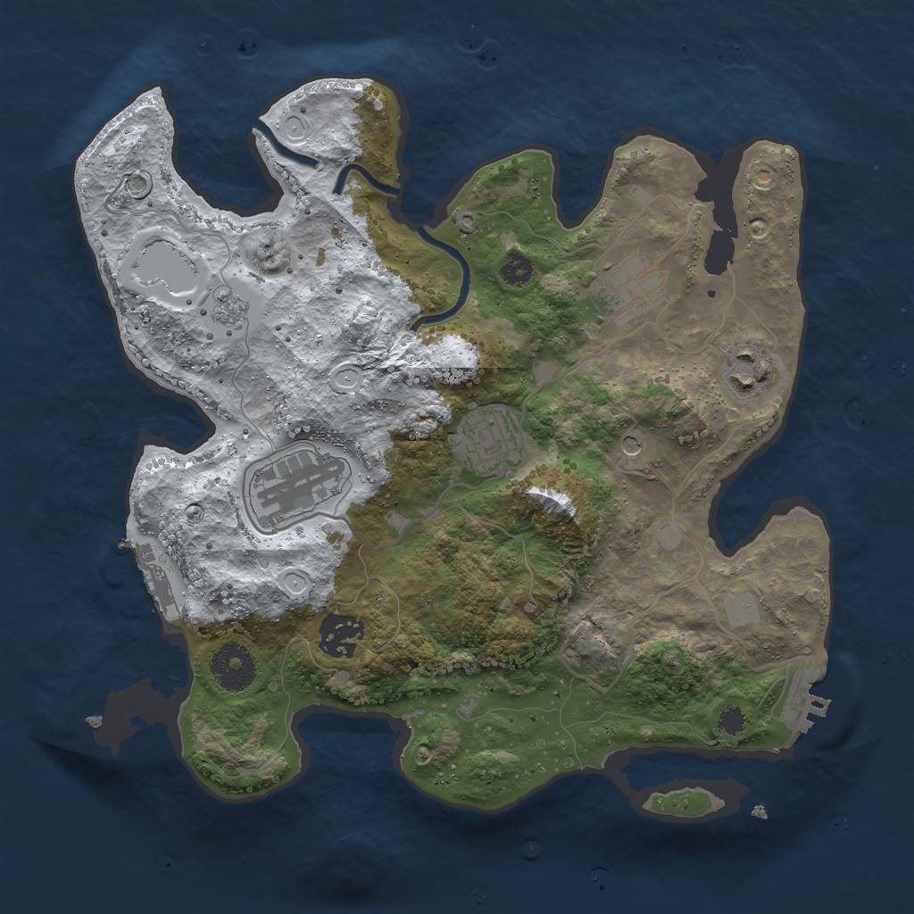 Rust Map: Procedural Map, Size: 3000, Seed: 9618403, 14 Monuments
