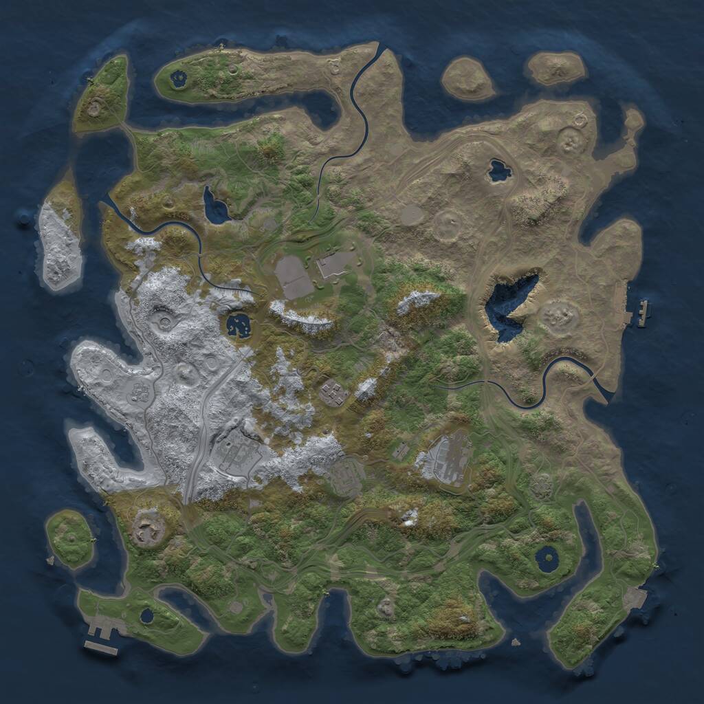 Rust Map: Procedural Map, Size: 4250, Seed: 12603, 13 Monuments