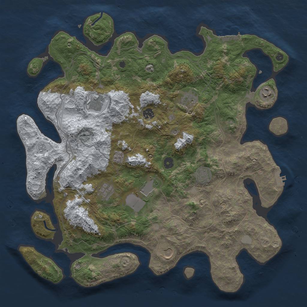 Rust Map: Procedural Map, Size: 4250, Seed: 1546365285, 18 Monuments