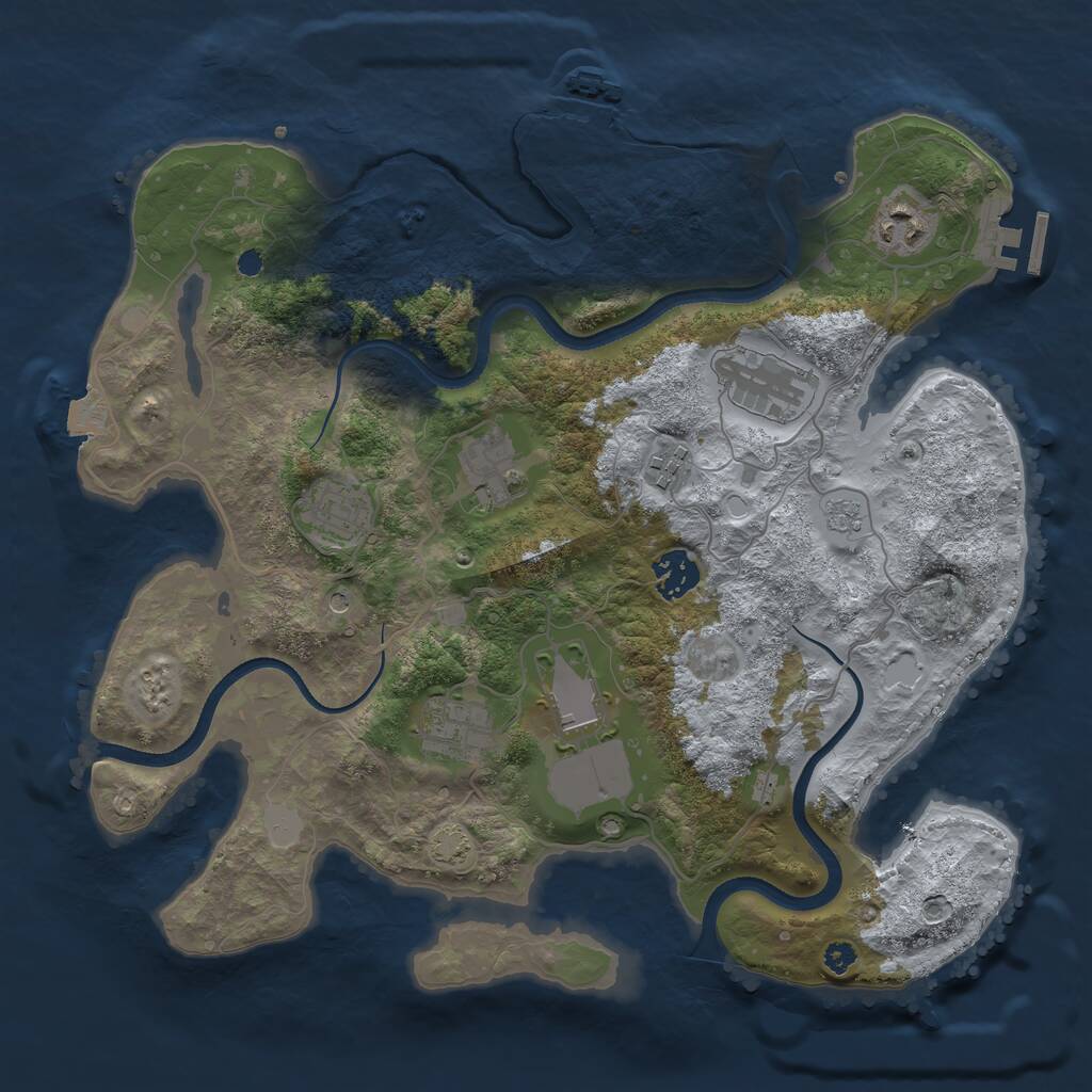 Rust Map: Procedural Map, Size: 3500, Seed: 152955904, 14 Monuments