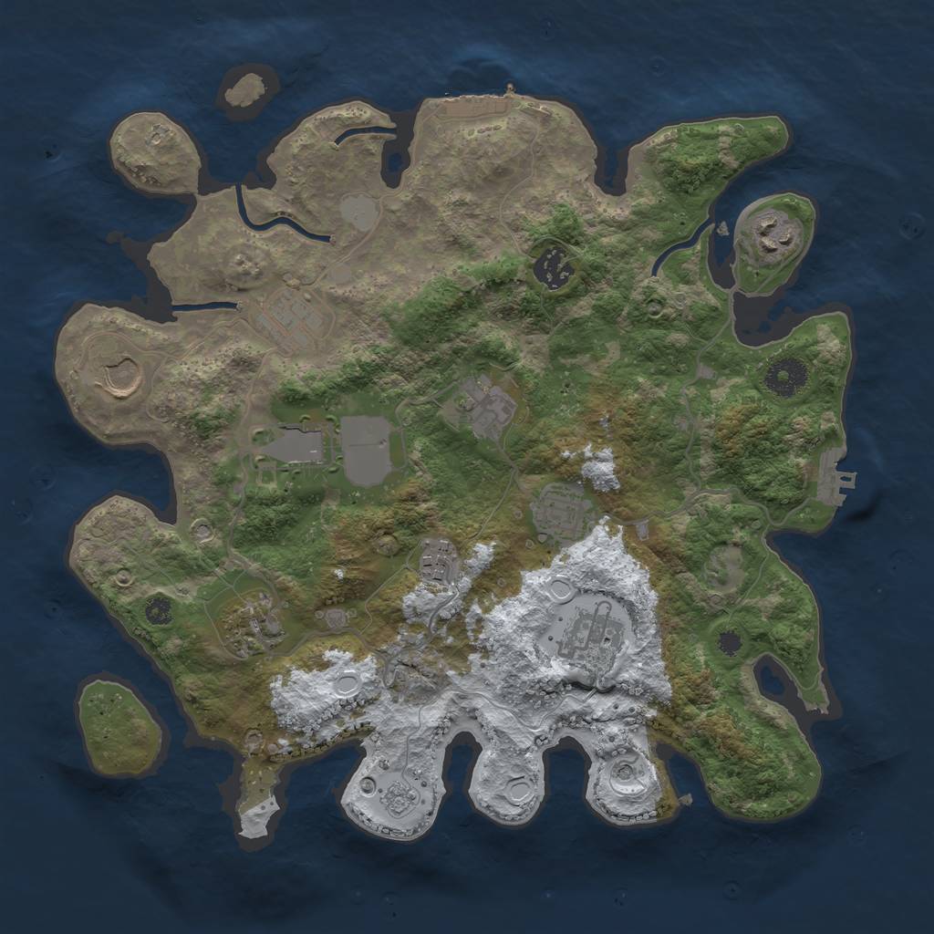 Rust Map: Procedural Map, Size: 3500, Seed: 75184198, 19 Monuments