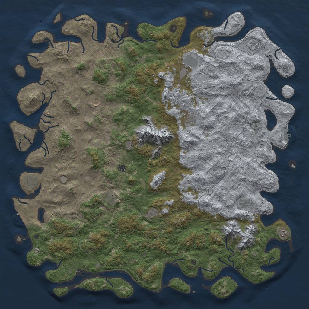 Rust Map: Procedural Map, Size: 6000, Seed: 1557133428, 20 Monuments