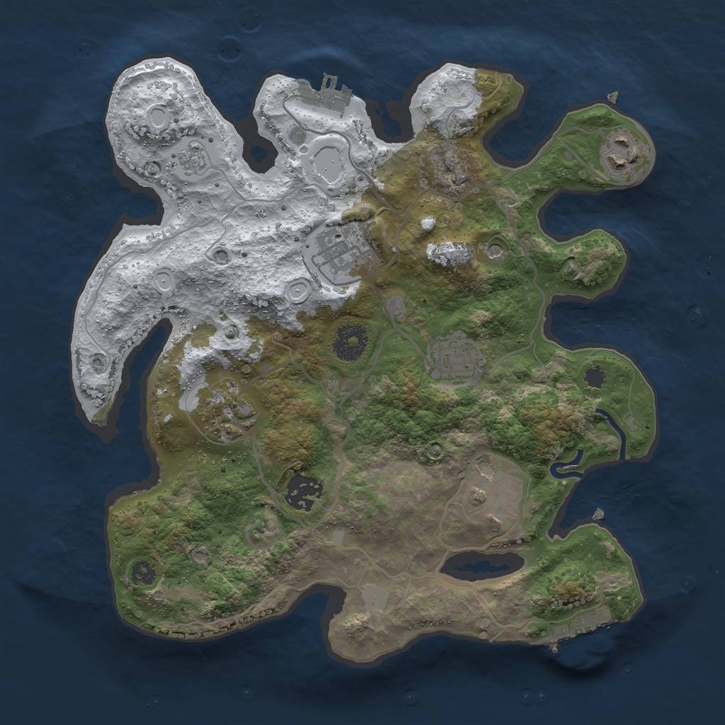 Rust Map: Procedural Map, Size: 3000, Seed: 1389872661, 15 Monuments