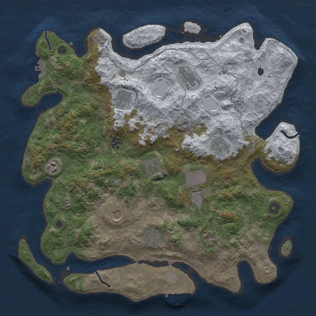 Rust Map: Procedural Map, Size: 4000, Seed: 8215623, 20 Monuments