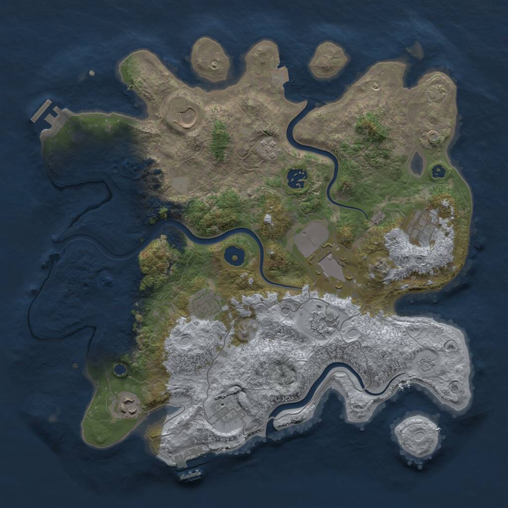 Rust Map: Procedural Map, Size: 3750, Seed: 765100753, 15 Monuments