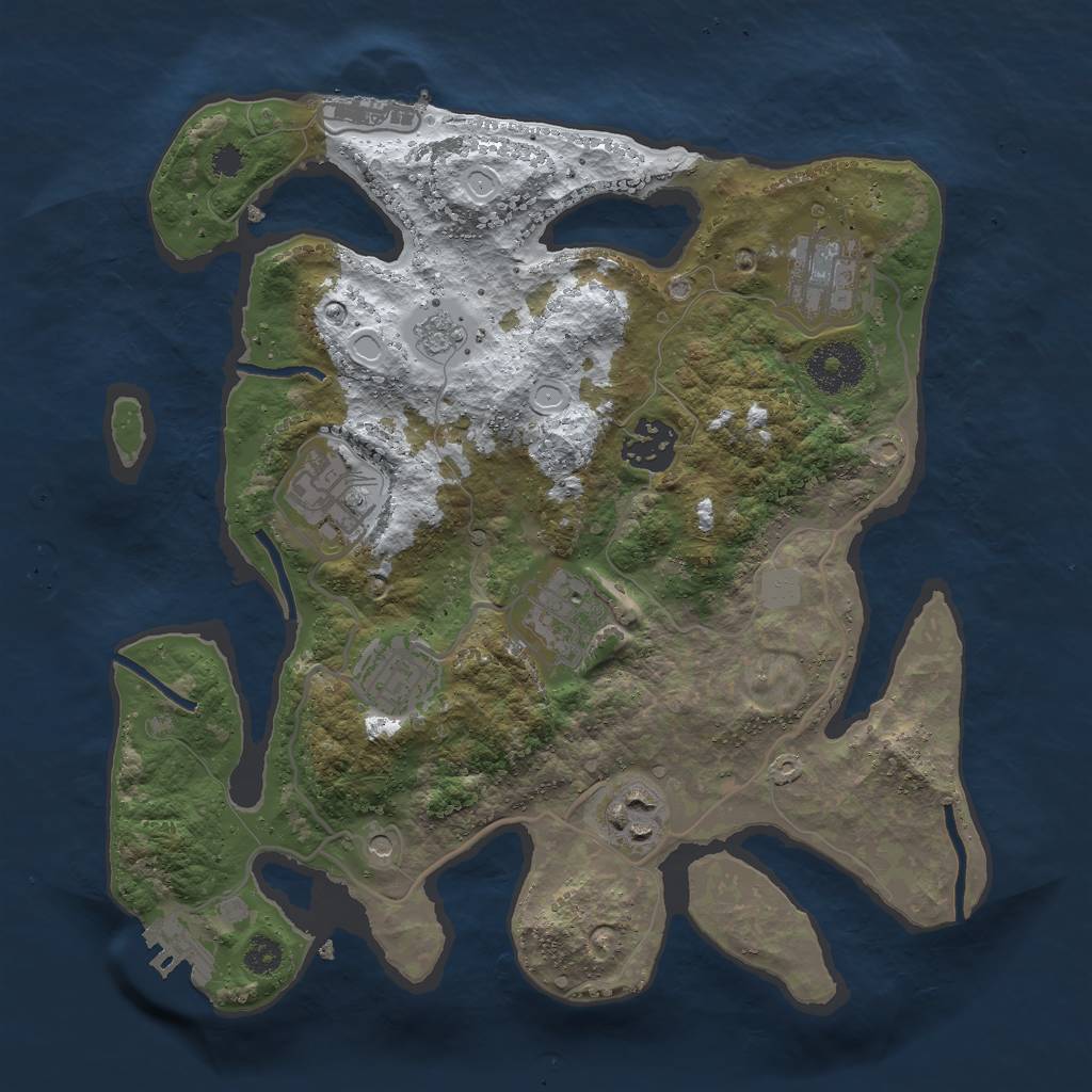 Rust Map: Procedural Map, Size: 3000, Seed: 8321674, 15 Monuments