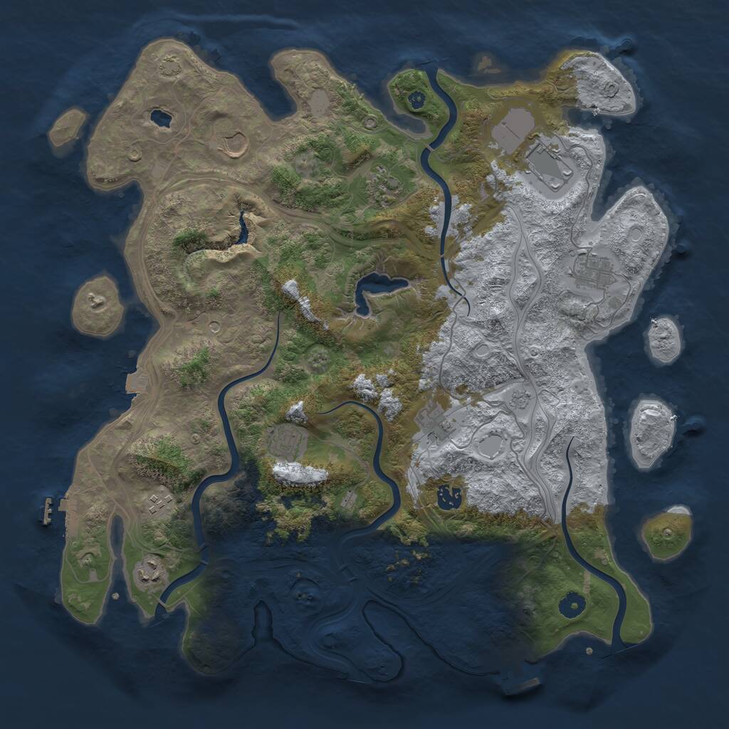 Rust Map: Procedural Map, Size: 4250, Seed: 1343135514, 15 Monuments