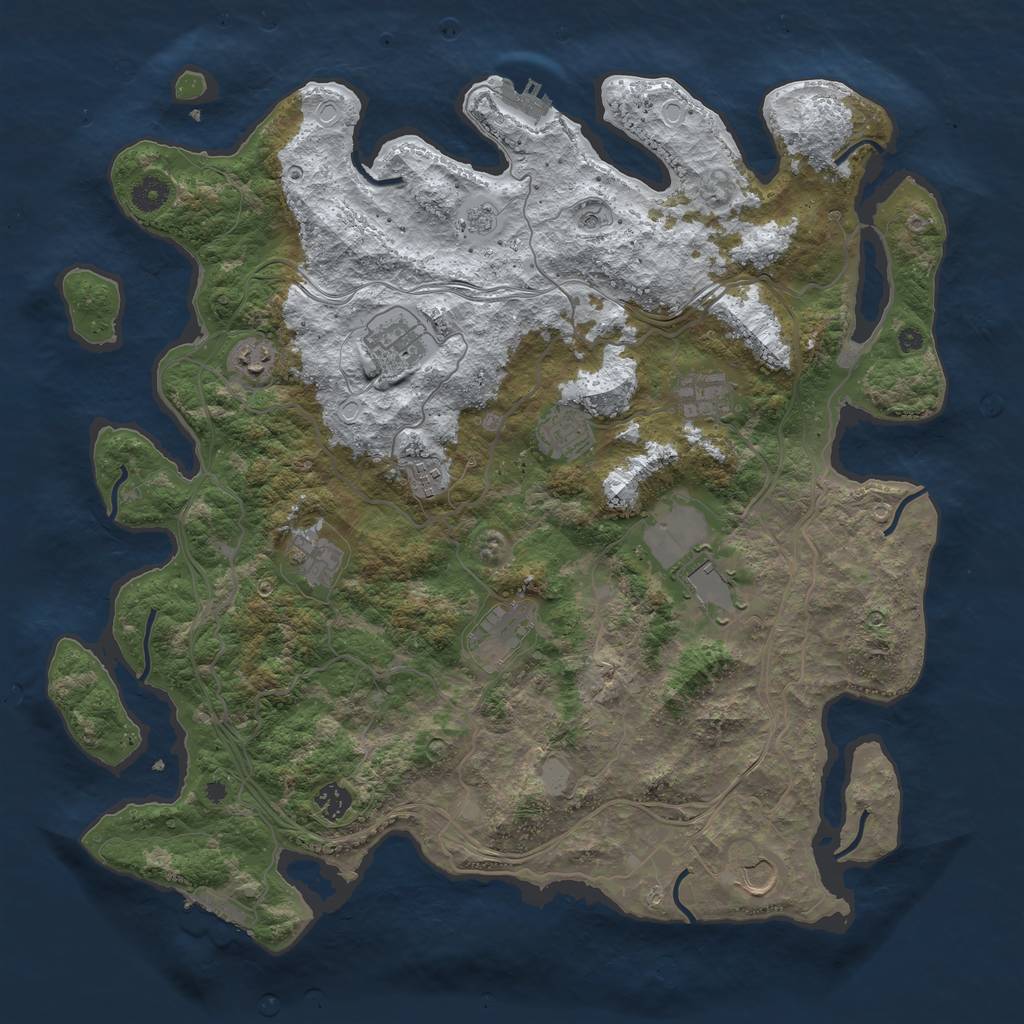 Rust Map: Procedural Map, Size: 4300, Seed: 23568974, 19 Monuments