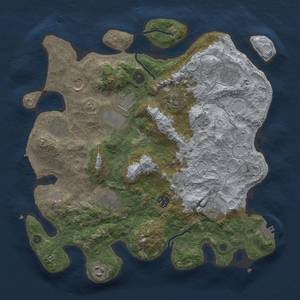 Thumbnail Rust Map: Procedural Map, Size: 3700, Seed: 1720919305, 19 Monuments