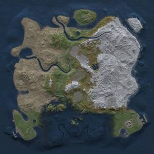 Thumbnail Rust Map: Procedural Map, Size: 3700, Seed: 1720919305, 16 Monuments