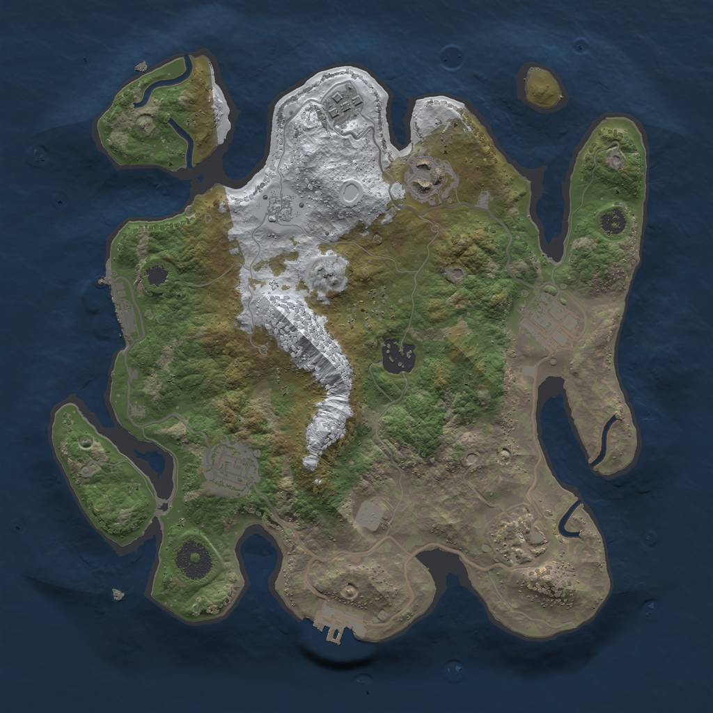 Rust Map: Procedural Map, Size: 3000, Seed: 78669, 14 Monuments