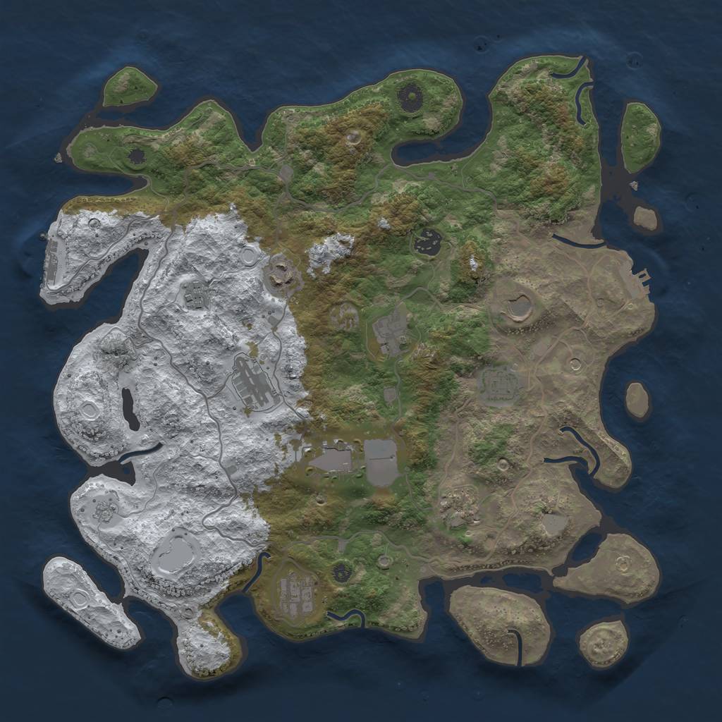 Rust Map: Procedural Map, Size: 4000, Seed: 369, 19 Monuments
