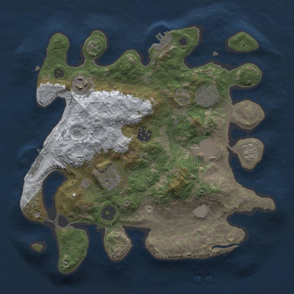 Rust Map: Procedural Map, Size: 3000, Seed: 27189, 14 Monuments