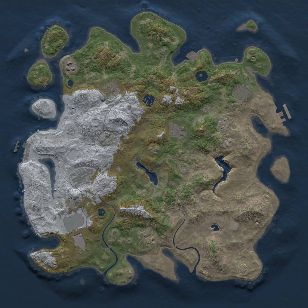 Rust Map: Procedural Map, Size: 4000, Seed: 233588, 15 Monuments