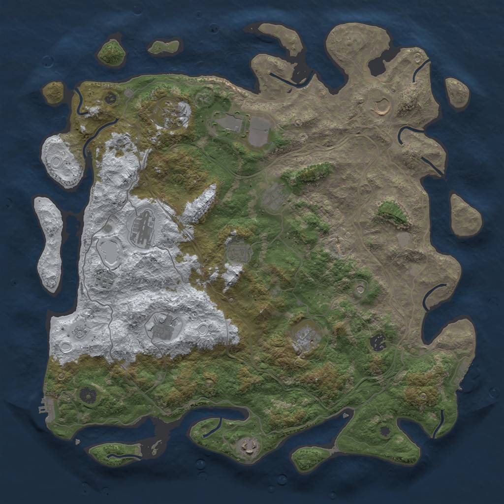 Rust Map: Procedural Map, Size: 4500, Seed: 1591328648, 20 Monuments