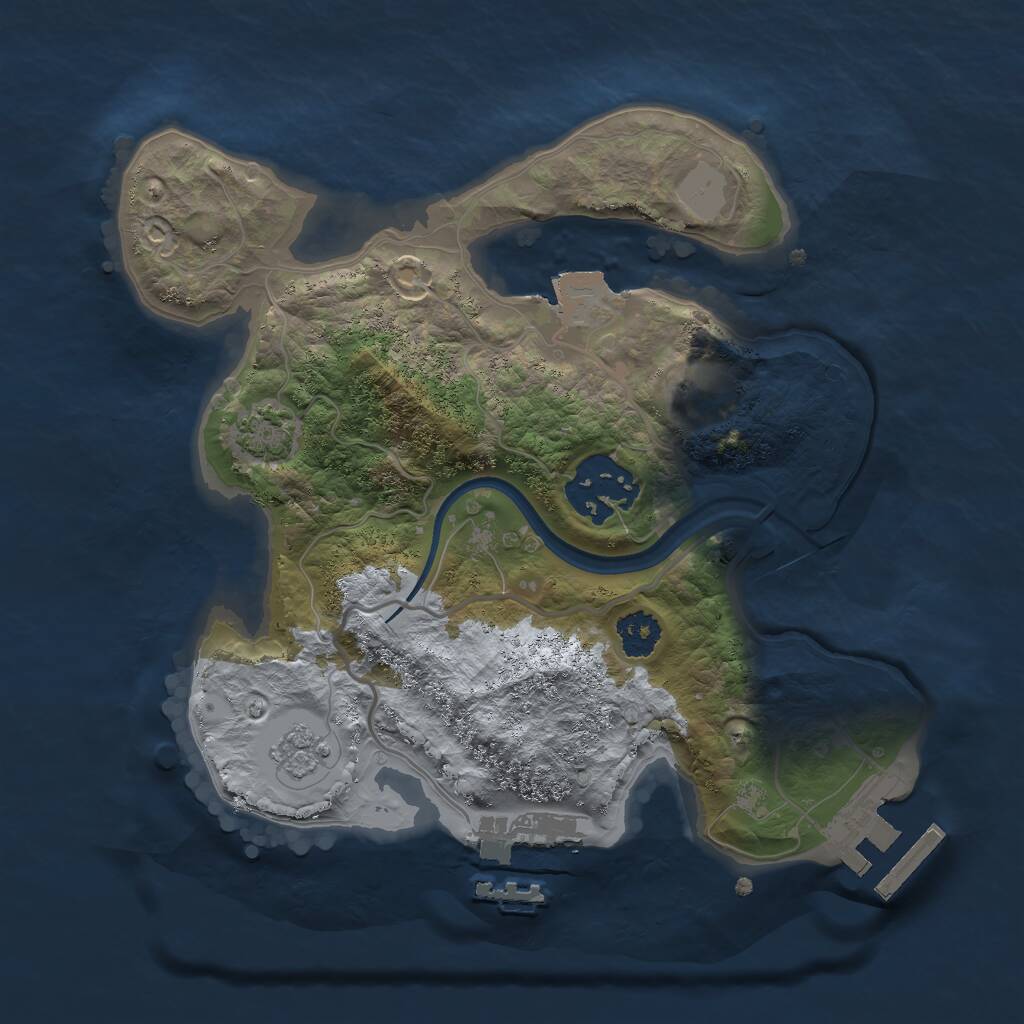 Rust Map: Procedural Map, Size: 2300, Seed: 59301, 6 Monuments