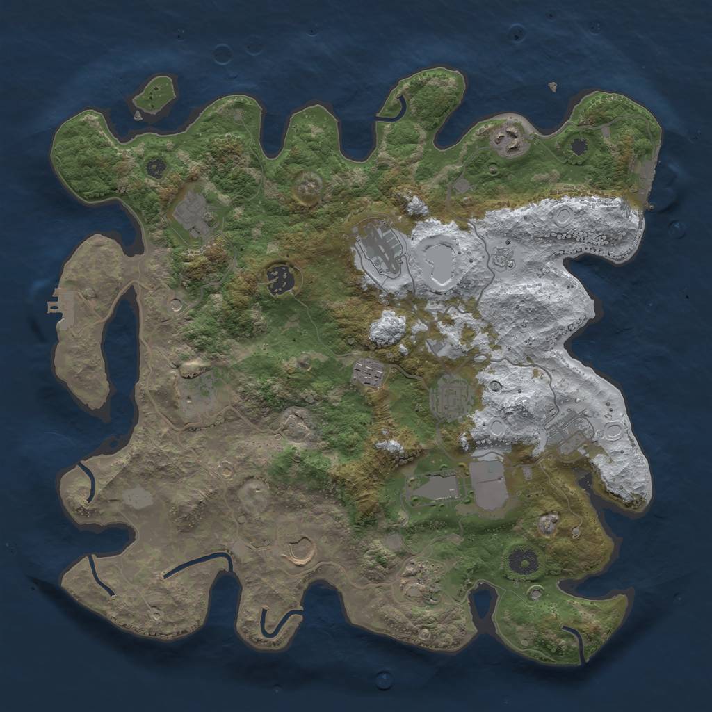 Rust Map: Procedural Map, Size: 3750, Seed: 1599368366, 20 Monuments