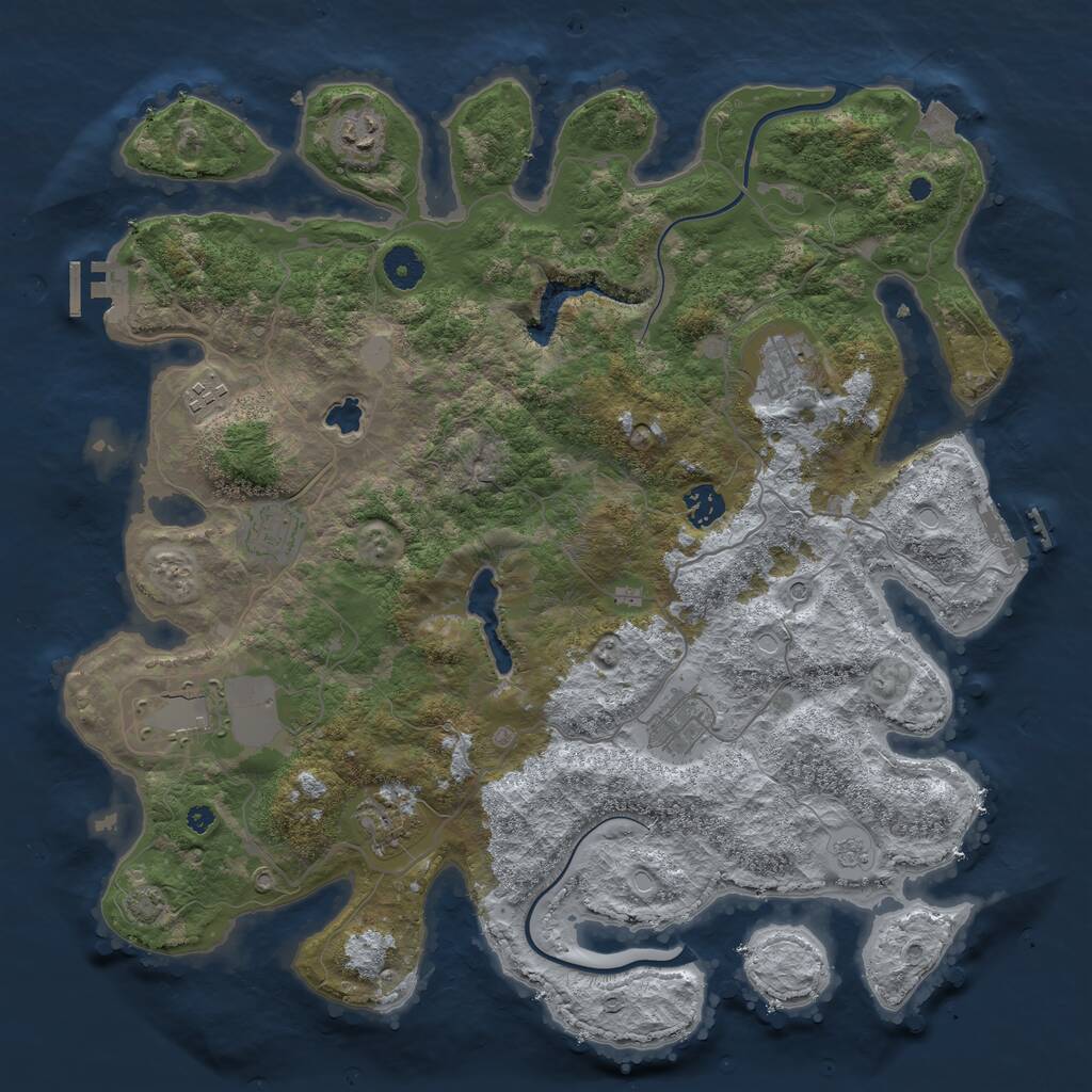 Rust Map: Procedural Map, Size: 4000, Seed: 364136319, 14 Monuments