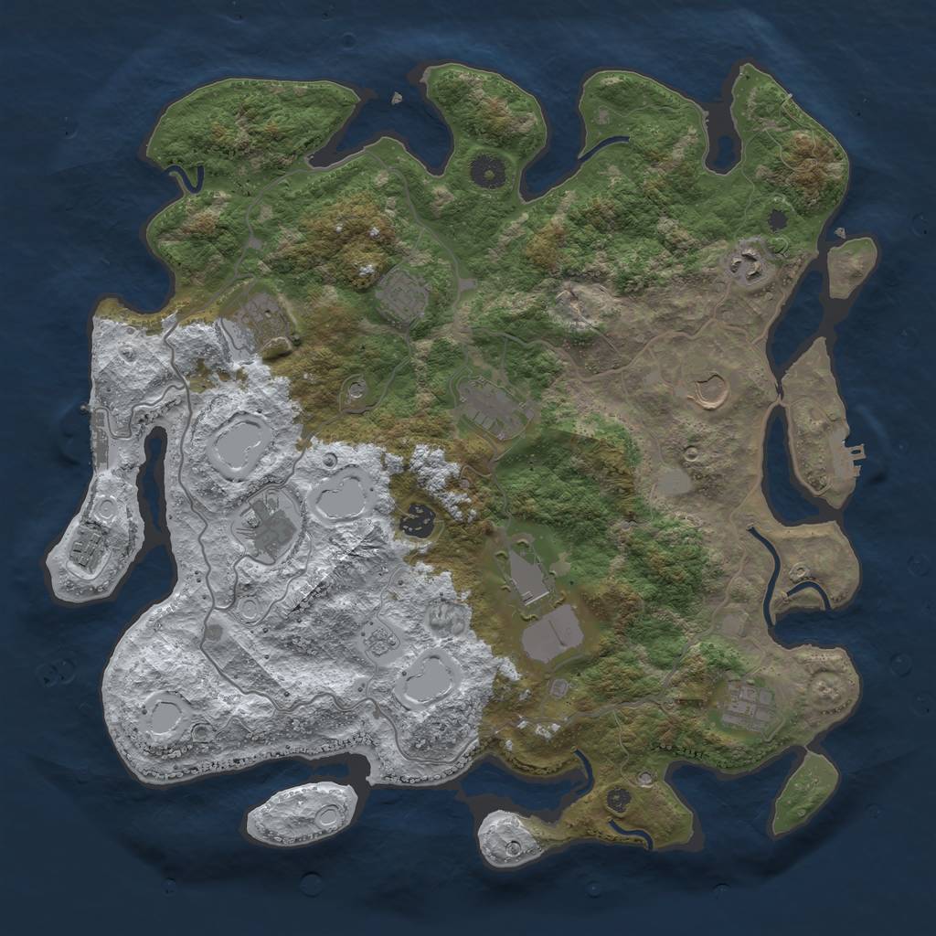 Rust Map: Procedural Map, Size: 4000, Seed: 413607, 19 Monuments