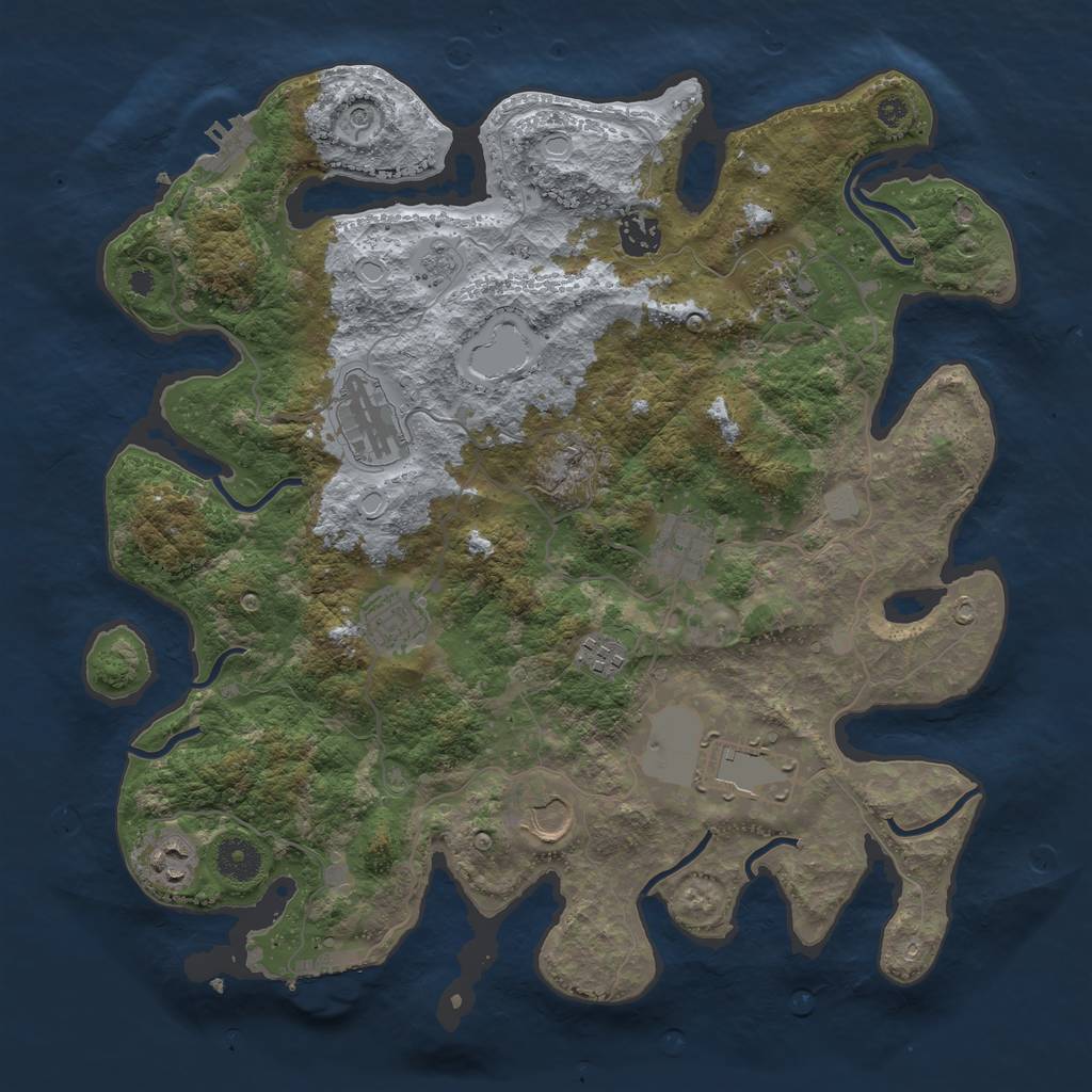 Rust Map: Procedural Map, Size: 3750, Seed: 173269, 18 Monuments