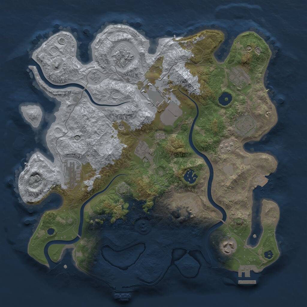Rust Map: Procedural Map, Size: 3500, Seed: 547523156, 16 Monuments