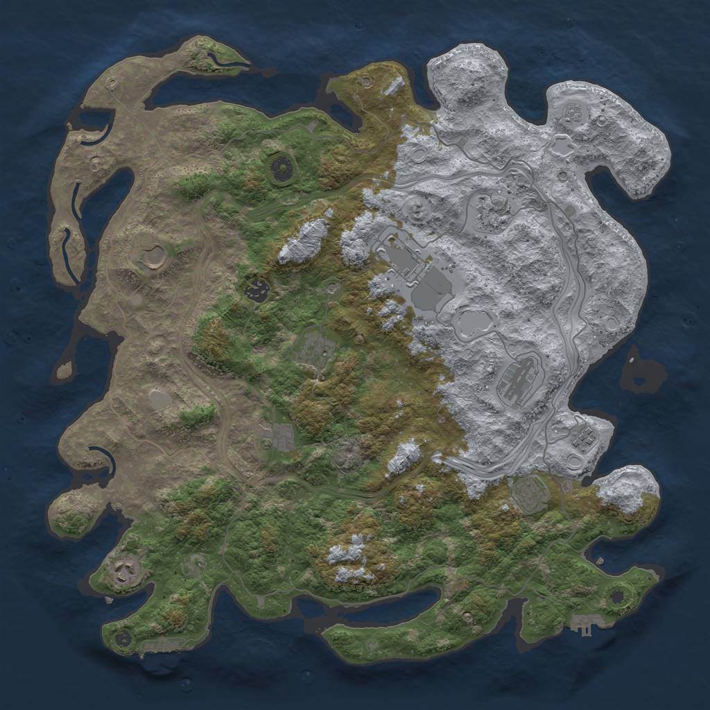 Rust Map: Procedural Map, Size: 4500, Seed: 77746712, 19 Monuments