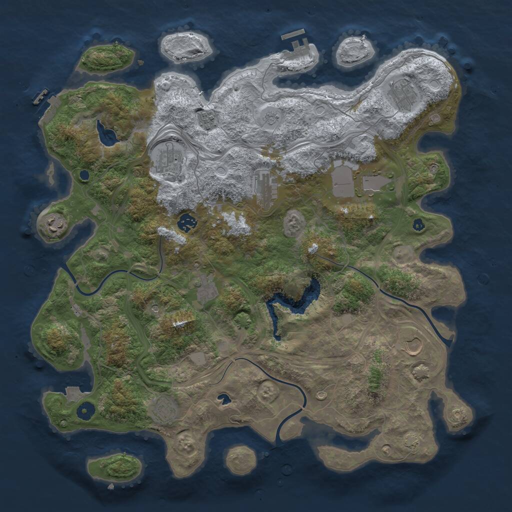 Rust Map: Procedural Map, Size: 4250, Seed: 44335567, 16 Monuments
