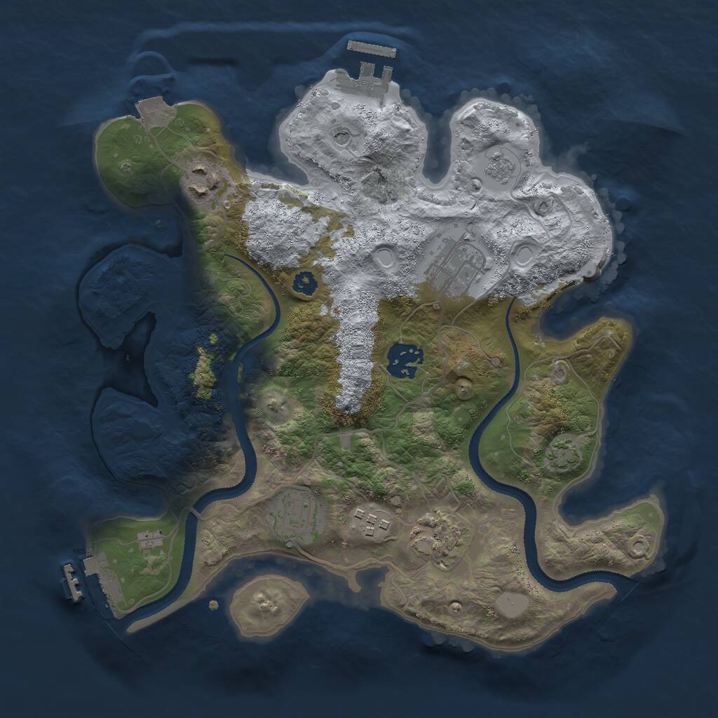 Rust Map: Procedural Map, Size: 2963, Seed: 13825, 12 Monuments