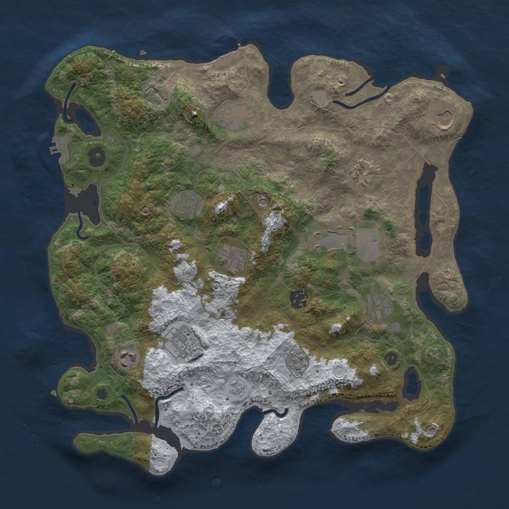 Rust Map: Procedural Map, Size: 4000, Seed: 20824, 20 Monuments