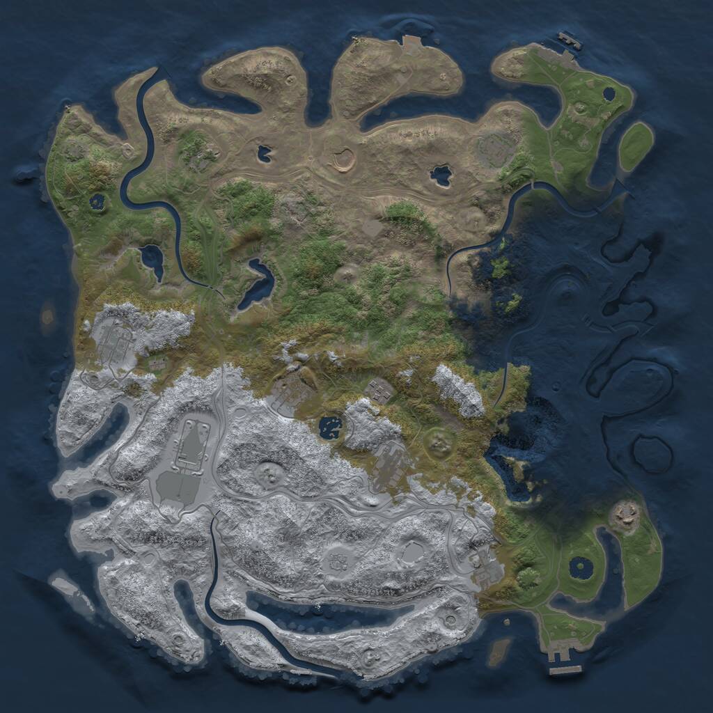 Rust Map: Procedural Map, Size: 4500, Seed: 2072001769, 17 Monuments